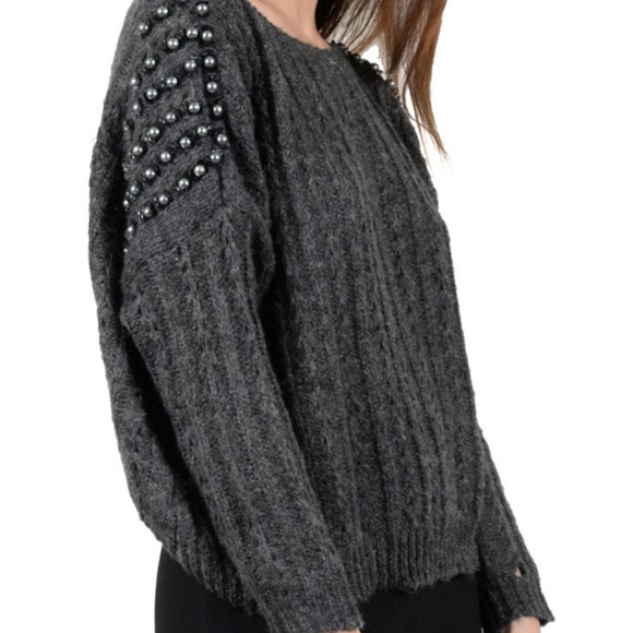 Molly Bracken Sweaters - HOST PICK  nwt Molly Bracken Beads Sequins Sweater gray L